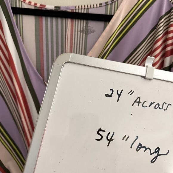 Evri 3X Multi-Color Striped Midi Dress Empire Waist Flirty Short Sleeve Wedding - Picture 8 of 8